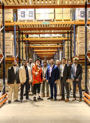 The launch of Geepas UK's Wolverhampton headquarters which was attended by a town crier and directors of the company