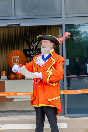 A Town Crier announced the launch of the new Geepas UK headquarters in Wolverhampton