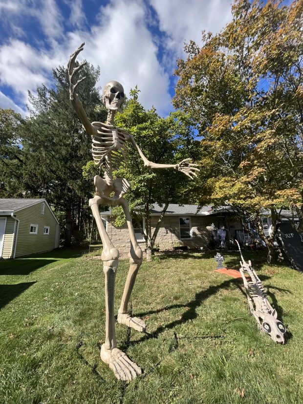 Visitors can find donation information at the display, Edgewood Drive in Grafton. (Clara Wicinski -- Lorain Morning Journal)