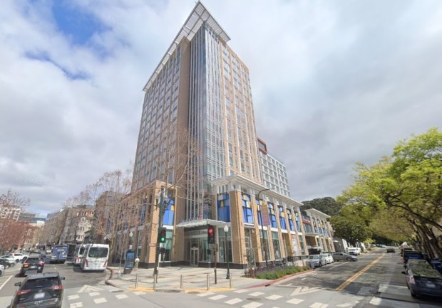 Residence Inn Berkeley, a Marriott-branded hotel at 2121 Center Street in downtown Berkeley, seen in March 2025.(Google Maps)