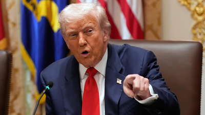 US President Donald Trump (AP photo) ‘Brics was an attack on dollar’: Donald Trump explains why he imposed tariffs; claims members are dropping out