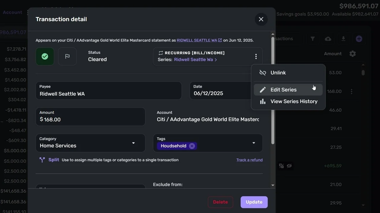 Transaction categorization in Quicken Simplifi