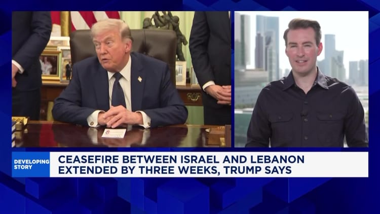 Trump: Israel-Lebanon ceasefire extended for three weeks