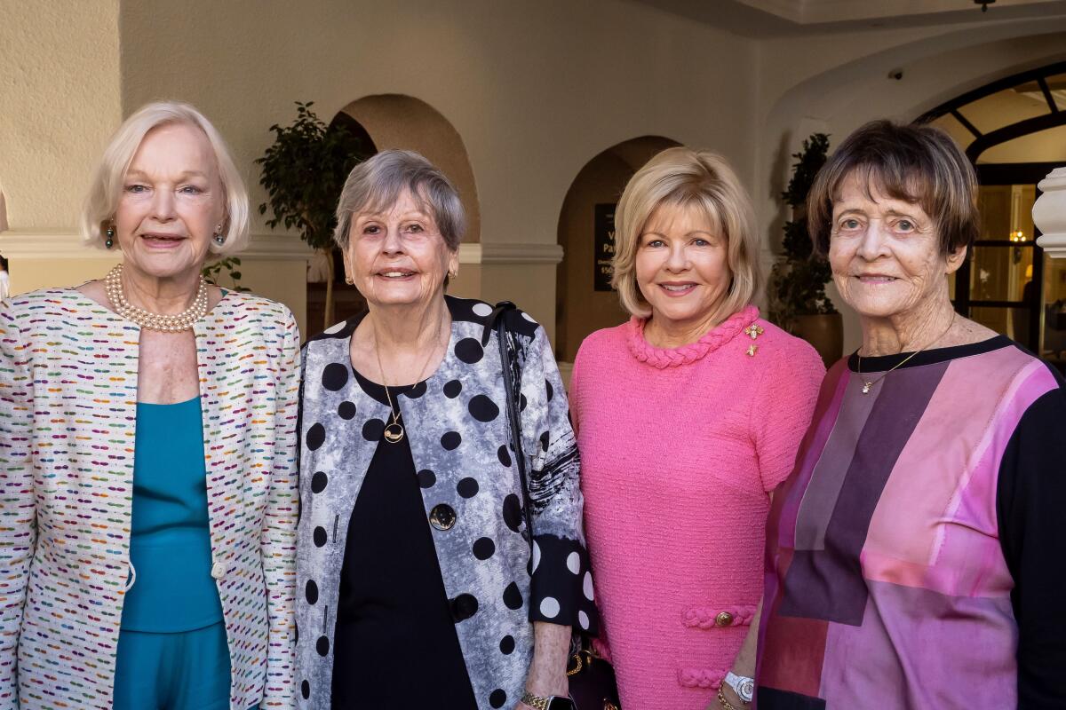 Barbara Nielsen, Elizabeth Shonk, Suzanne Sposato and Susan Wofford attend the Luminaires Luncheon for Doheny Eye Institute.