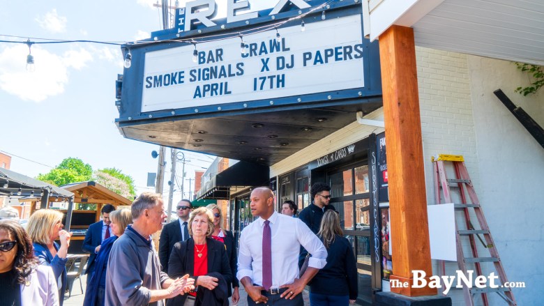 Image: Gov. Wes Moore tours Leonardtown Main Street area to view Maryland supported business redevelopment projects